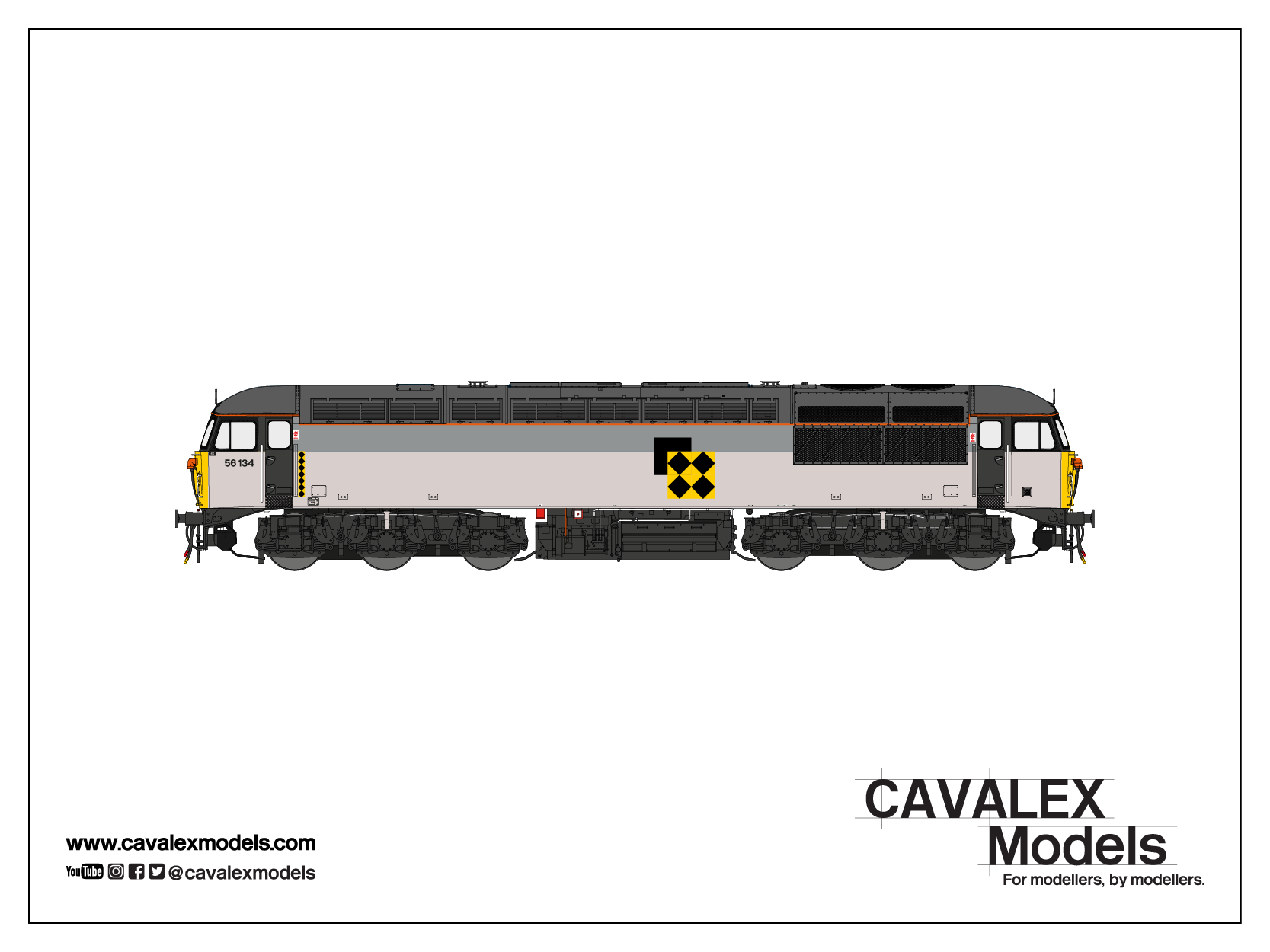 Cavalex Class 56 56134 Triple Grey Coal "Blyth Power" - Crewe (S4) - DCC Ready