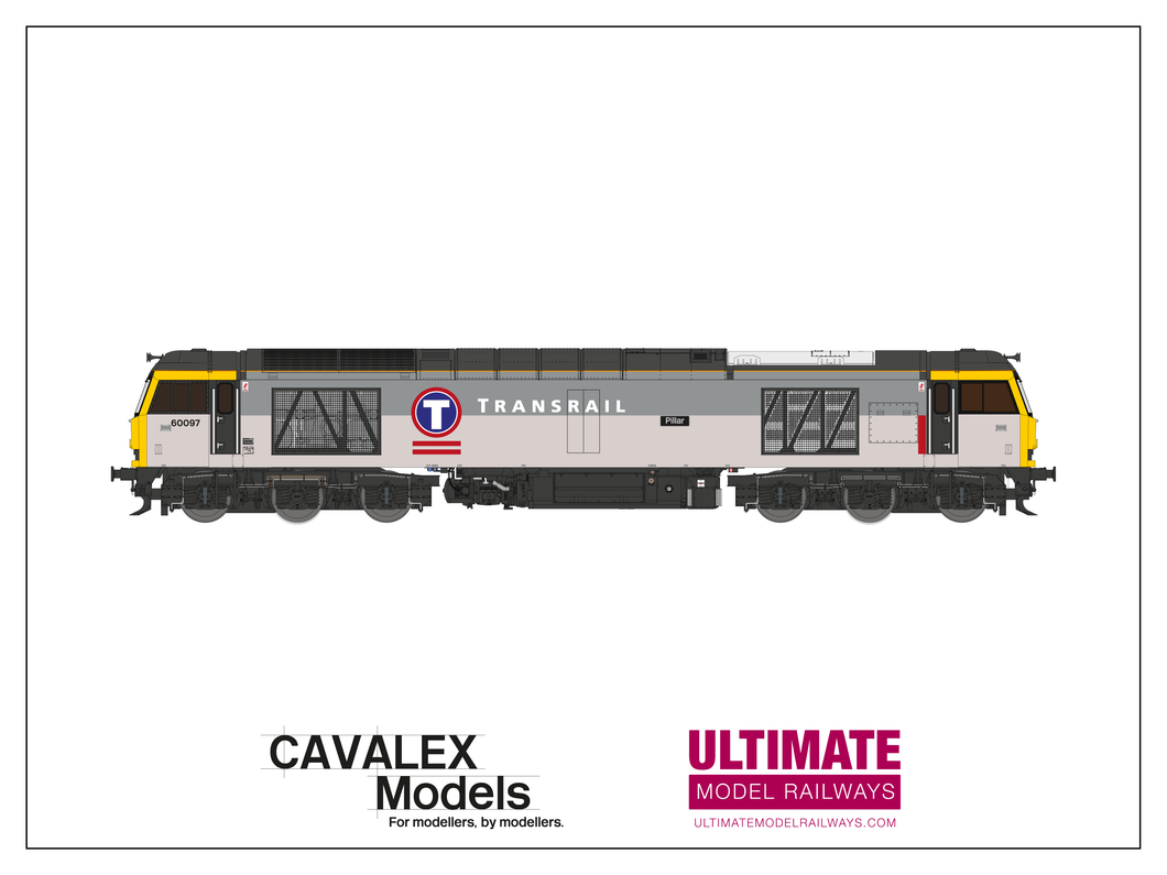 Cavalex Class 60 60097 “Pillar” - Transrail Triple Grey - DCC Sound - EXCLUSIVE