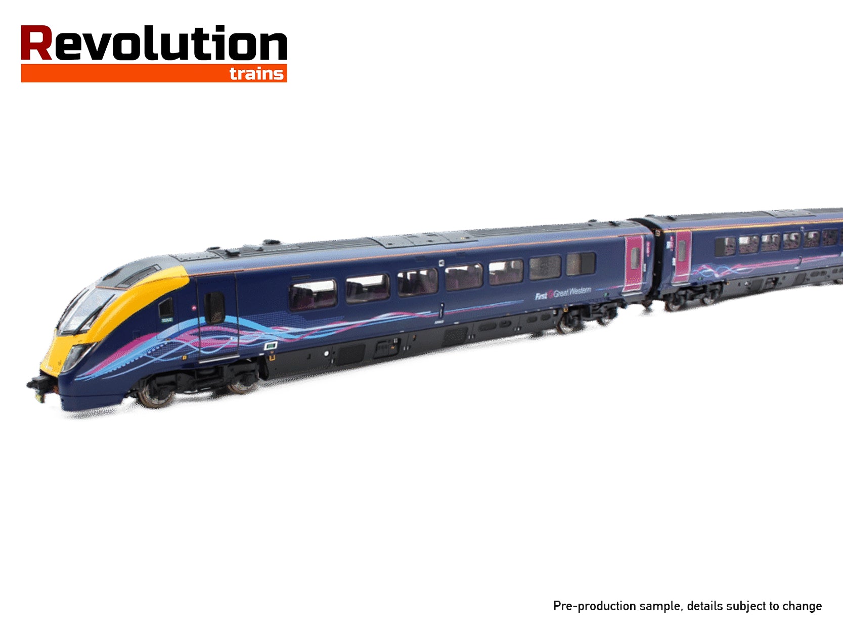 180102 — 5 car unit in First Great Western FGW "Dynamic Lines" livery (DCC Ready) — Revolution Trains Class 180