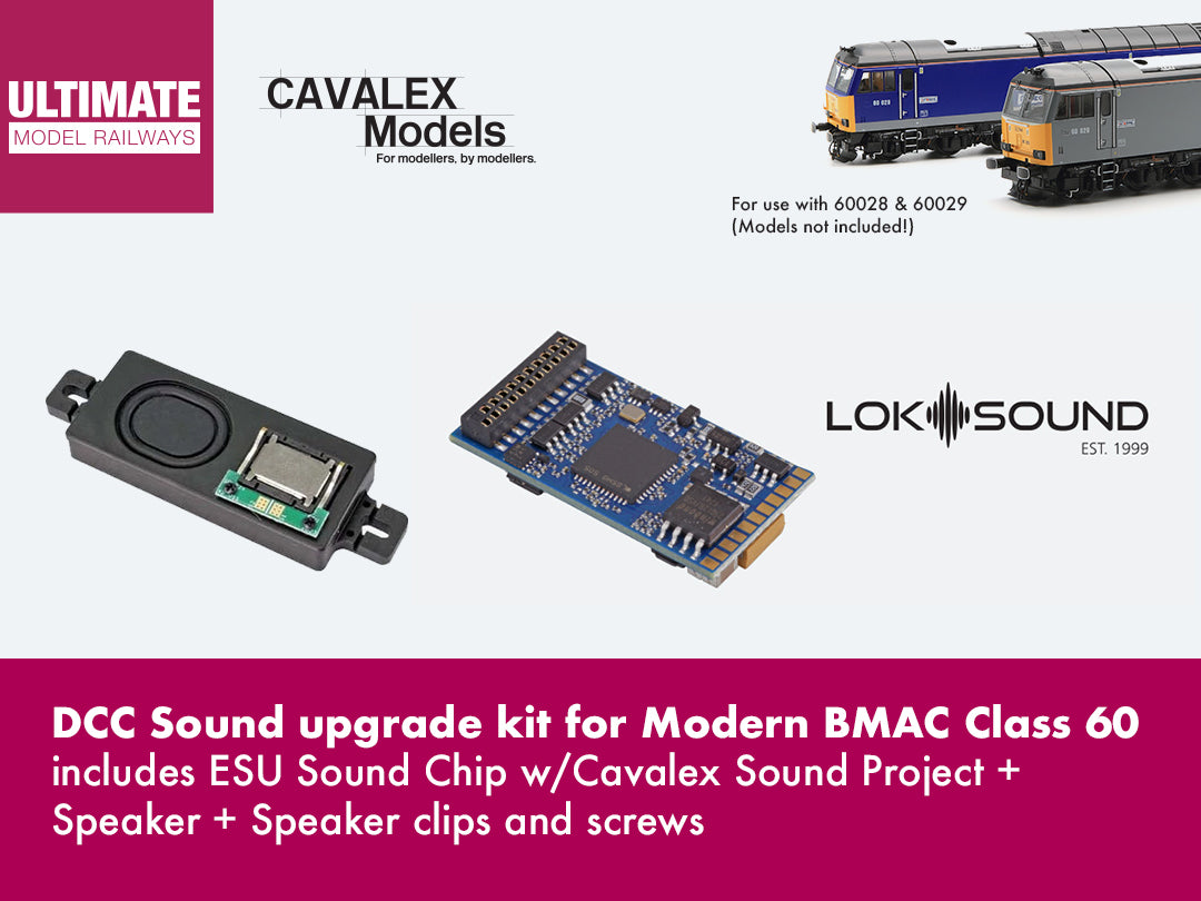 Cavalex 60 - Sound Upgrade Pack for Modern BMAC lights (includes ESU Sound Chip w/Cavalex Sound Project + Speaker)