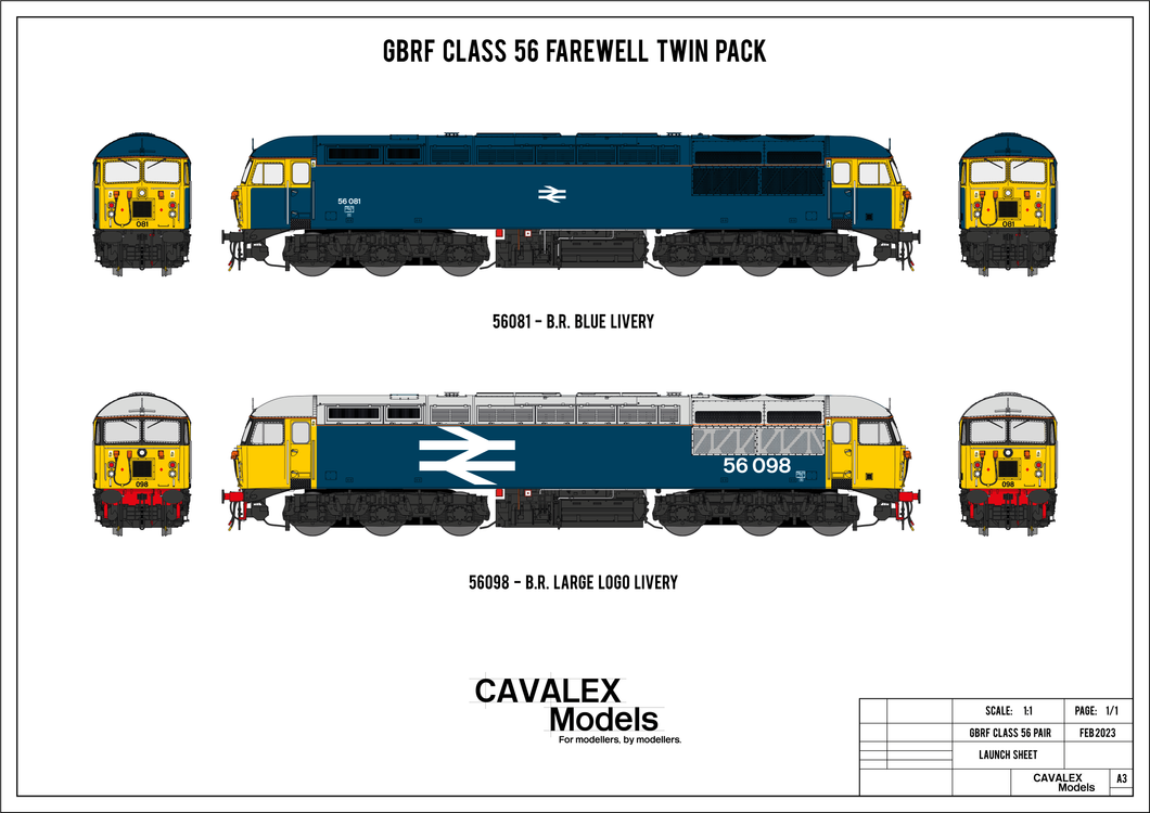 Cavalex Class 56 GBRF Farewell Railtour Twin Pack - 56081 & 56098 2022 Condition