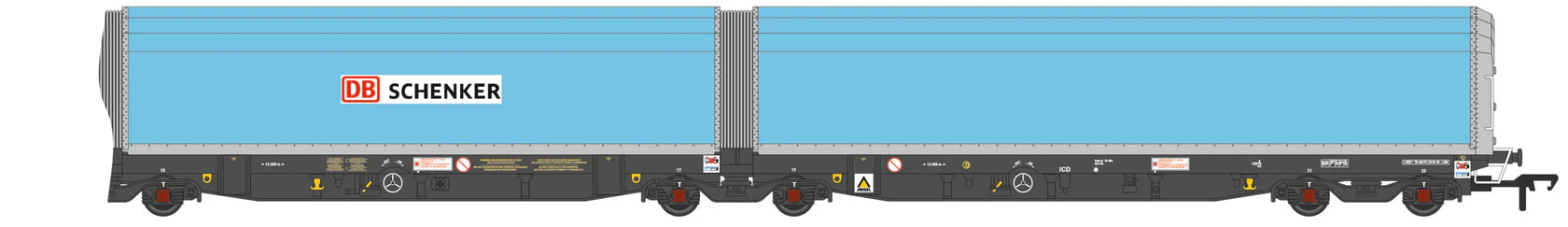 OO/4mm 5-car Arbel WIA car carrier with DB Schenker branding. Wagon 85 70 4971 035-6