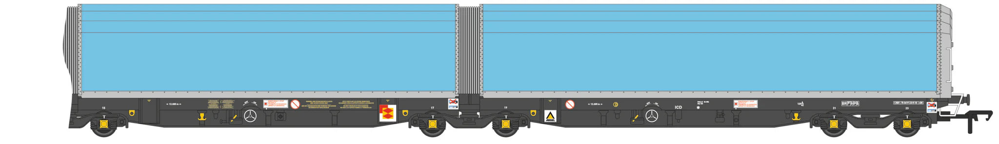 OO/4mm 5-car Arbel WIA car carrier with RfD squadron branding. Wagon 85 70 4971 055-4